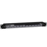 PATCH PANEL VOLT 12 PORTAS GIGABIT POE RACK 19" ATÉ 48V