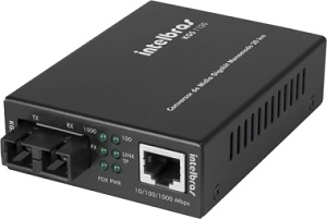 CONVERSOR MÍDIA INTELBRAS KGS 1120 SC 20KM MONOMODO GIGABIT
