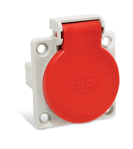 TOMADA QUASAR C/ TAMPA 2P+T 10A 25 VERMELHA