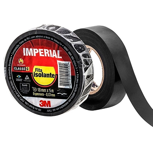 FITA ISOLANTE 18MM X 5M IMPERIAL SLIM PRETA 3M