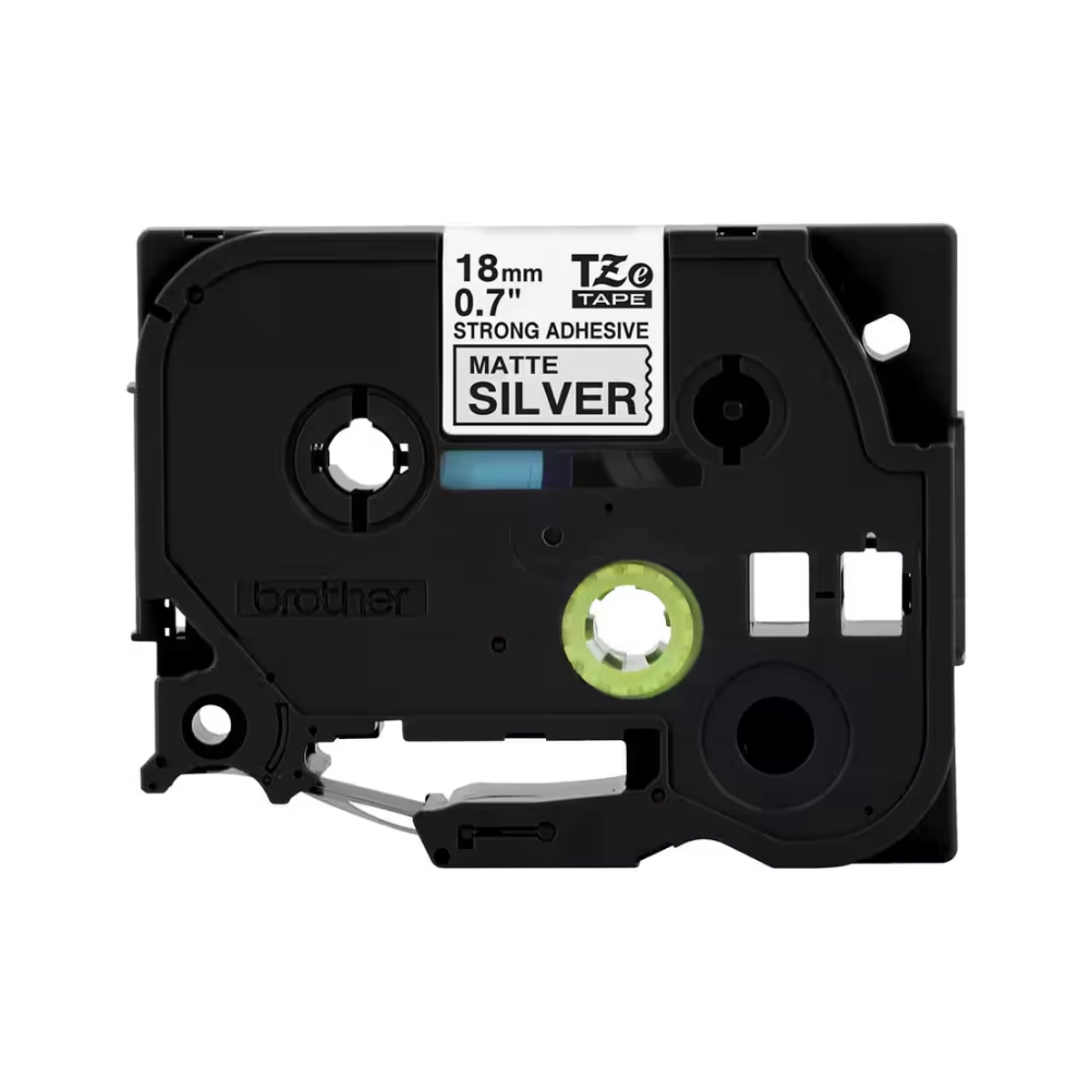 FITA PARA ROTULADOR BROTHER TZES941 18MM PRETO SOBRE PRATA FOSCO 1 UNIDADE