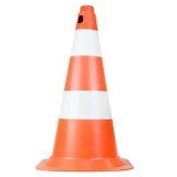 CONE DE SINALIZAÇÃO PLASTCOR 50CM RÍGIDO LARANJA E BRANCO