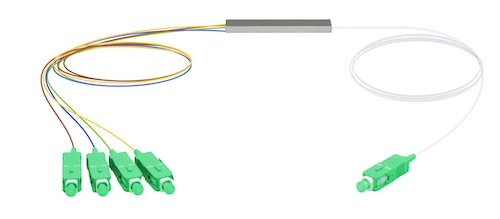 SPLITTER ÓPTICO NAZDA 1 X 4 CONECTOR SC/APC