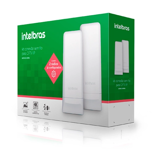 KIT ROTEADOR WIRELESS INTELBRAS WOM 5A MIMO CPE 5GHZ 16DBI COM 2 PEÇAS