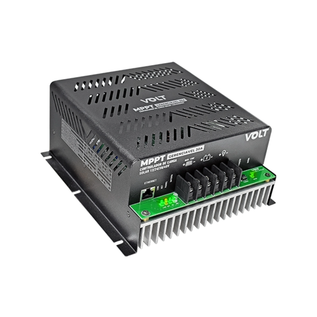 CONTROLADOR DE CARGA MPPT GERENCIÁVEL 12V/24V/48V 30A
