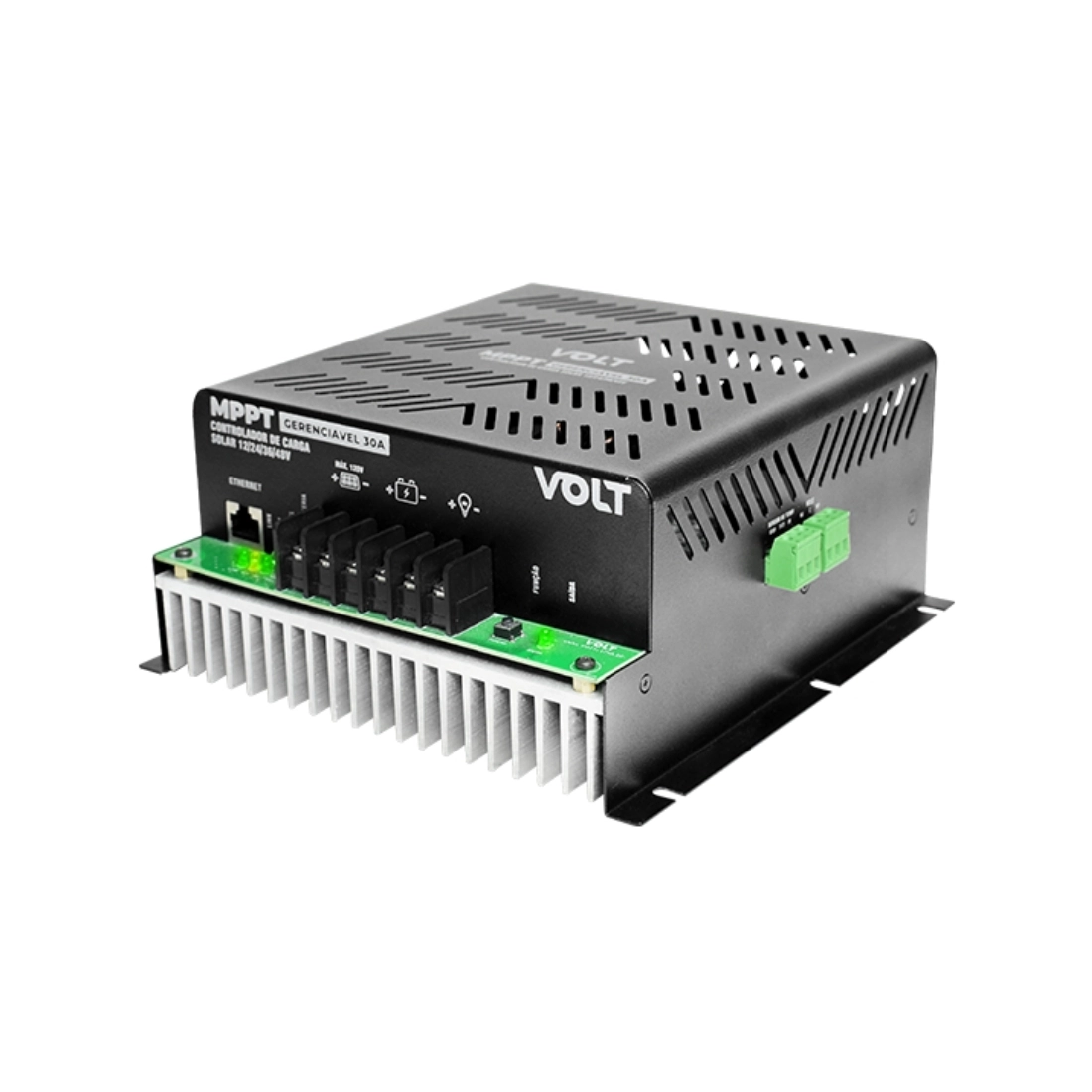 CONTROLADOR DE CARGA MPPT GERENCIÁVEL 12V/24V/48V 30A
