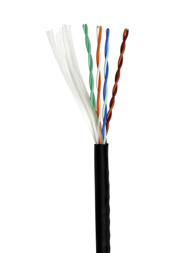 CABO U/UTP WEC 4 PARES CAT5E AUTO SUSTENTADO INT/EXT PRETO