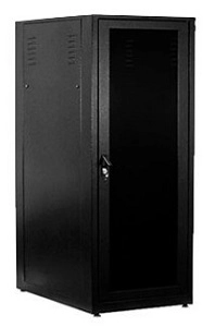 RACK FECHADO 19 24U X 670 MM PARA PISO PRETO