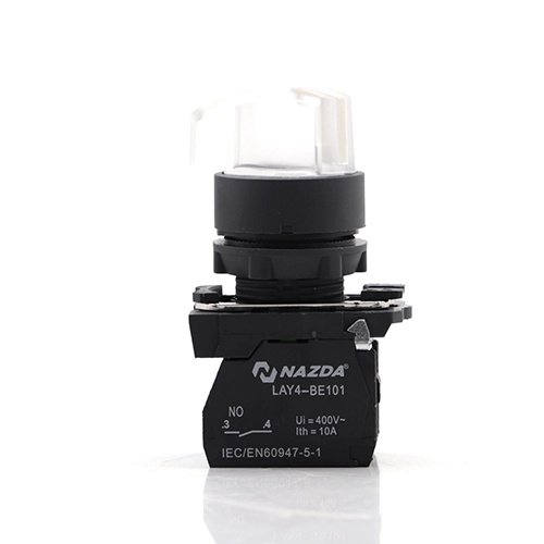 COMUTADOR NAZDA 2 POSIÇÕES MANOPLA LONGA COM SINALIZADOR 1NO+1NC 220V BRANCO