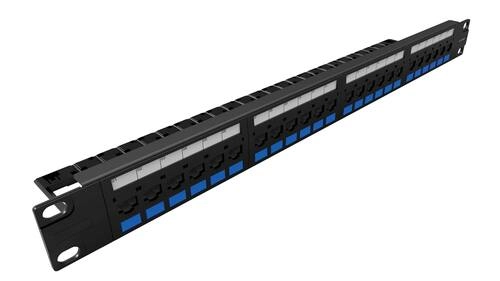 PATCH PANEL FURUKAWA T568A/B 24 PORTAS RJ45 5E MULTILAN CARREGADO 35030005-I