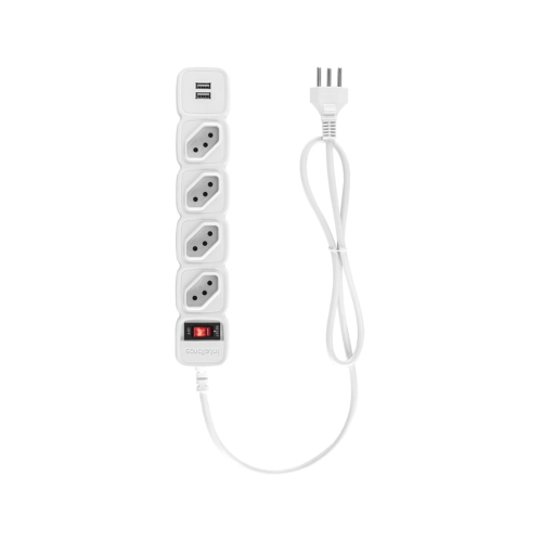 PROTETOR ELETRÔNICO INTELBRAS EPE 204 USB + 4 TOMADAS E 2 USB BRANCO