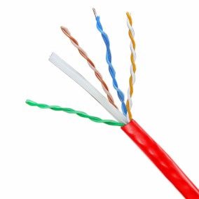 CABO LAN U/UTP CAT6 GIGABIT LSZH 4X24AWG BOB 915M VERMELHO PRYSMIAN