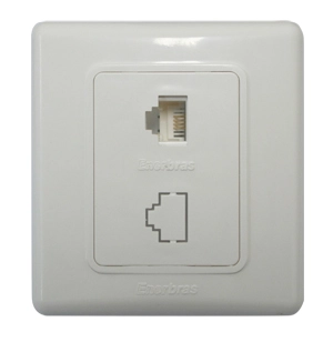 ESPELHO ENERBRAS SISTEMA X TOM FÊMEA RJ11 MODULAR BRANCA