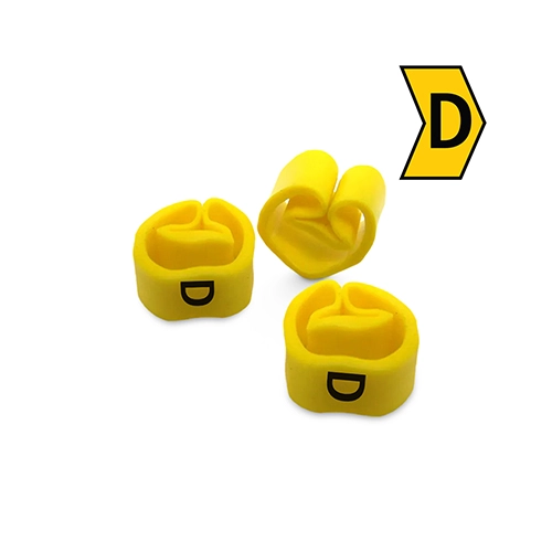 ANILHA HELLERMANN MHG2/5 (LETRA D) AMARELO COM 100 UNIDADES