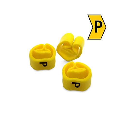 ANILHA HELLERMANN MHG2/5 (LETRA P) AMARELO COM 100 UNIDADES