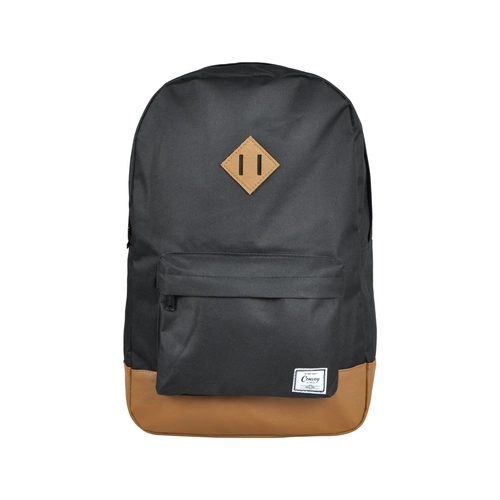 MOCHILA CASUAL YINS CO70014P EM POLIÉSTER E PU PRETO E MARROM
