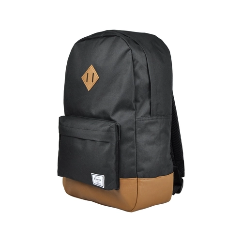 MOCHILA CASUAL YINS CO70014P EM POLIÉSTER E PU PRETO E MARROM