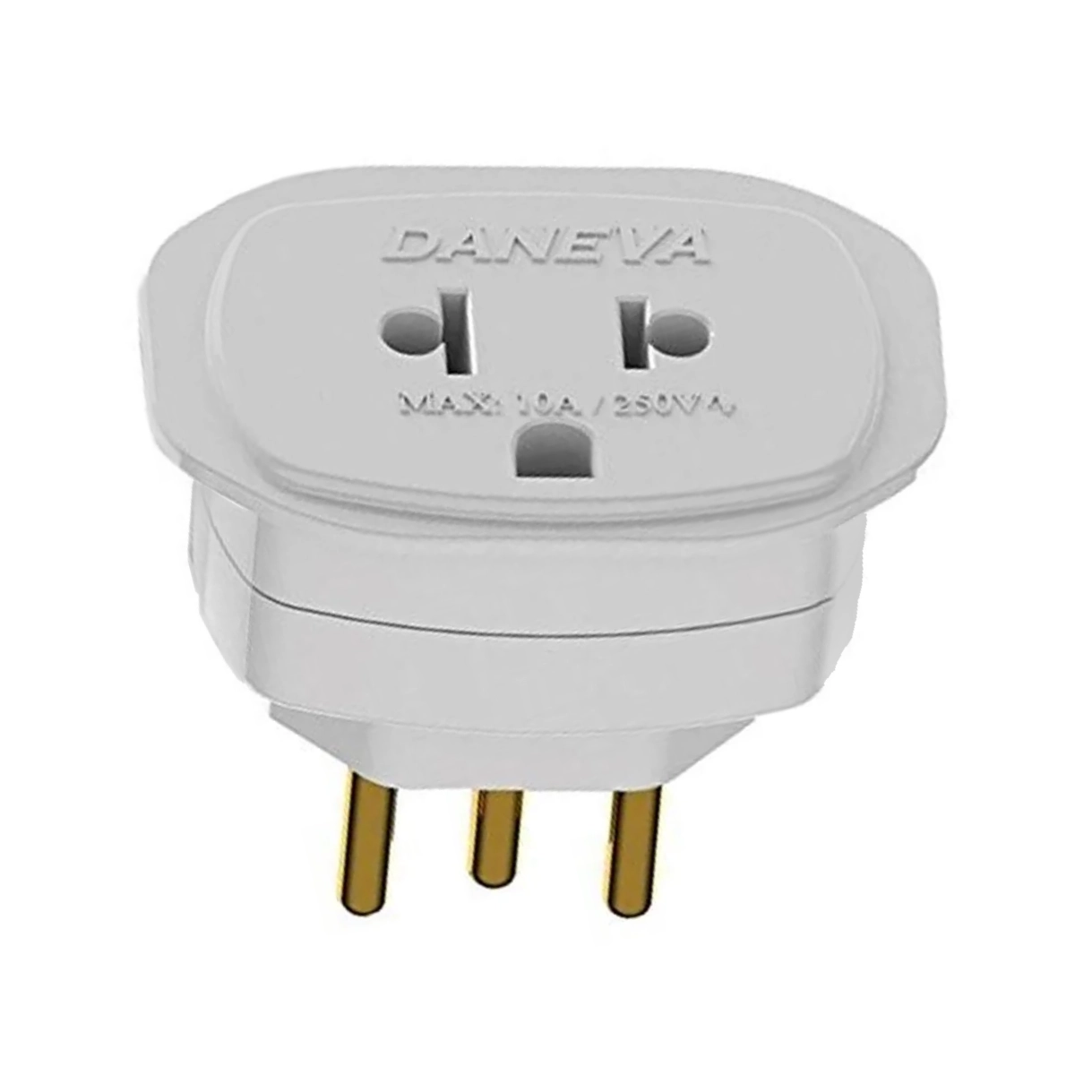 ADAPTADOR DANEVA UNIVERSAL 2 PINOS + TERRA 10A BRANCO