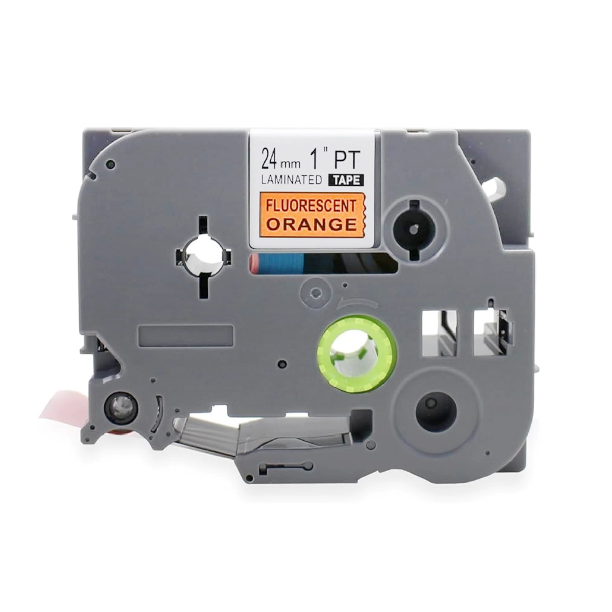FITA PARA ROTULADOR BROTHER TZEB51 24MM PRETO SOBRE LARANJA FLUORESCENTE 1 UNIDADE