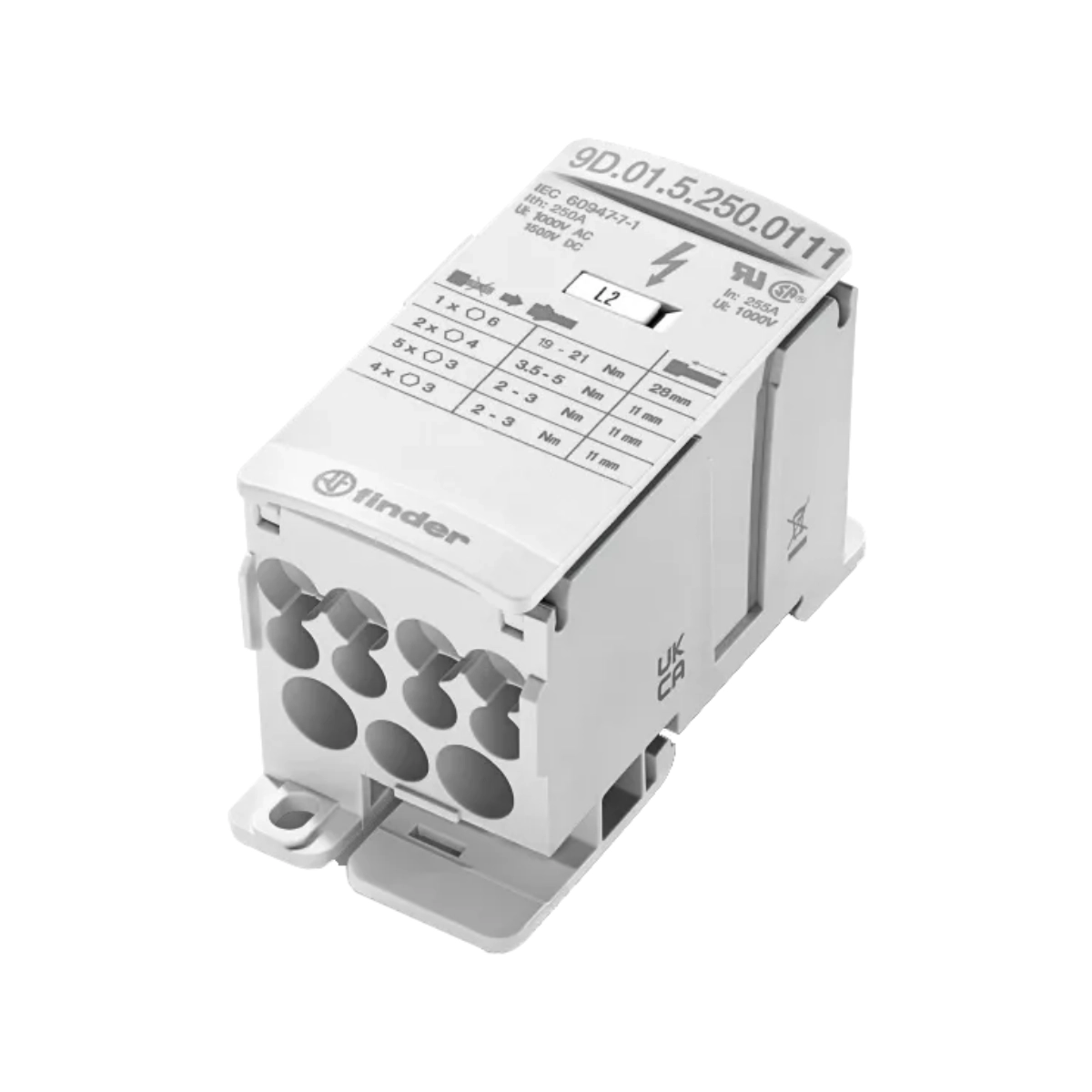 BLOCO DE TERMINAIS FINDER 400A 12 CONEXÕES 185MM