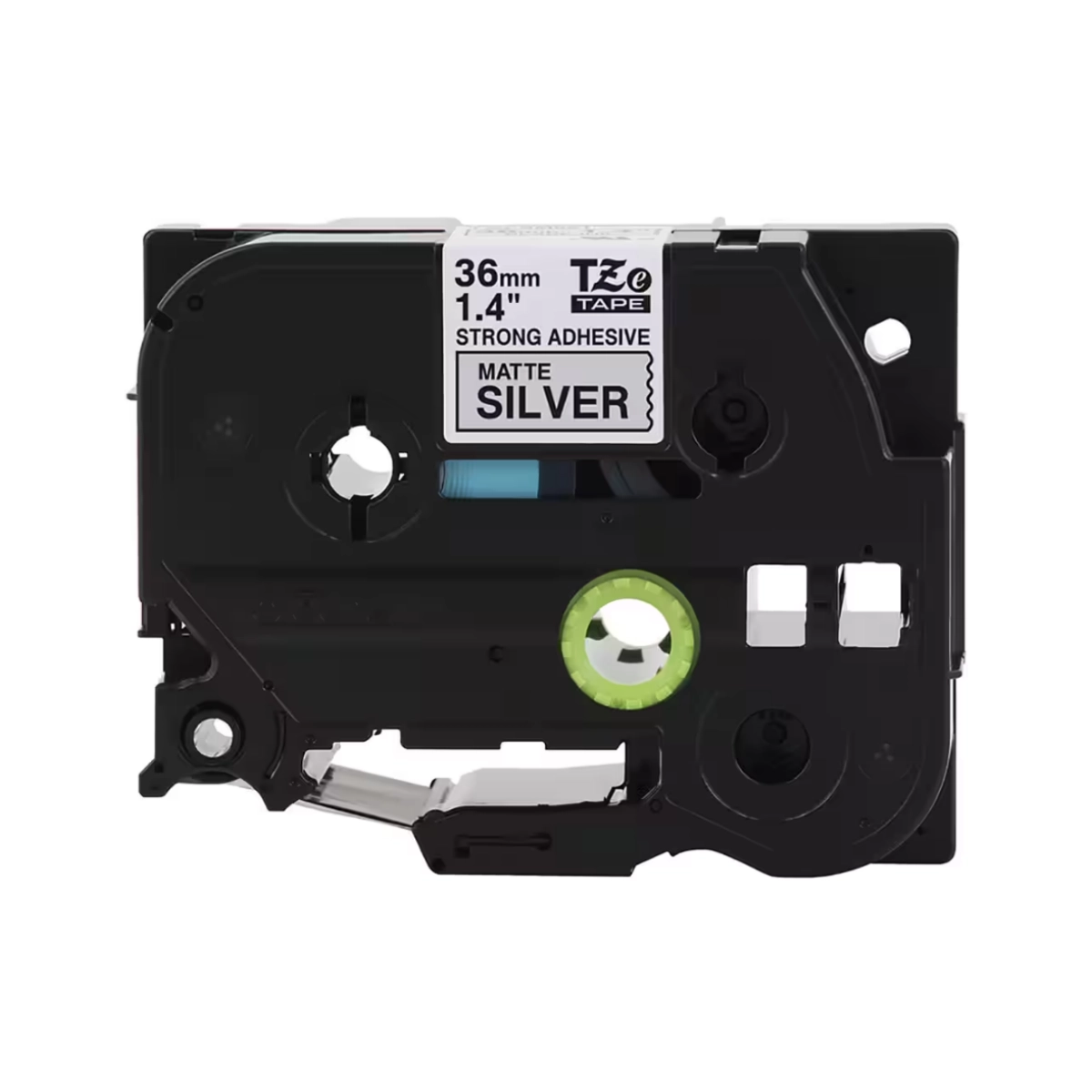 FITA PARA ROTULADOR BROTHER TZES961 36MM PRETO SOBRE PRATA FOSCO 1 UNIDADE