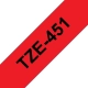 FITA BROTHER TZE451 24MM PRETO/VERMELHO