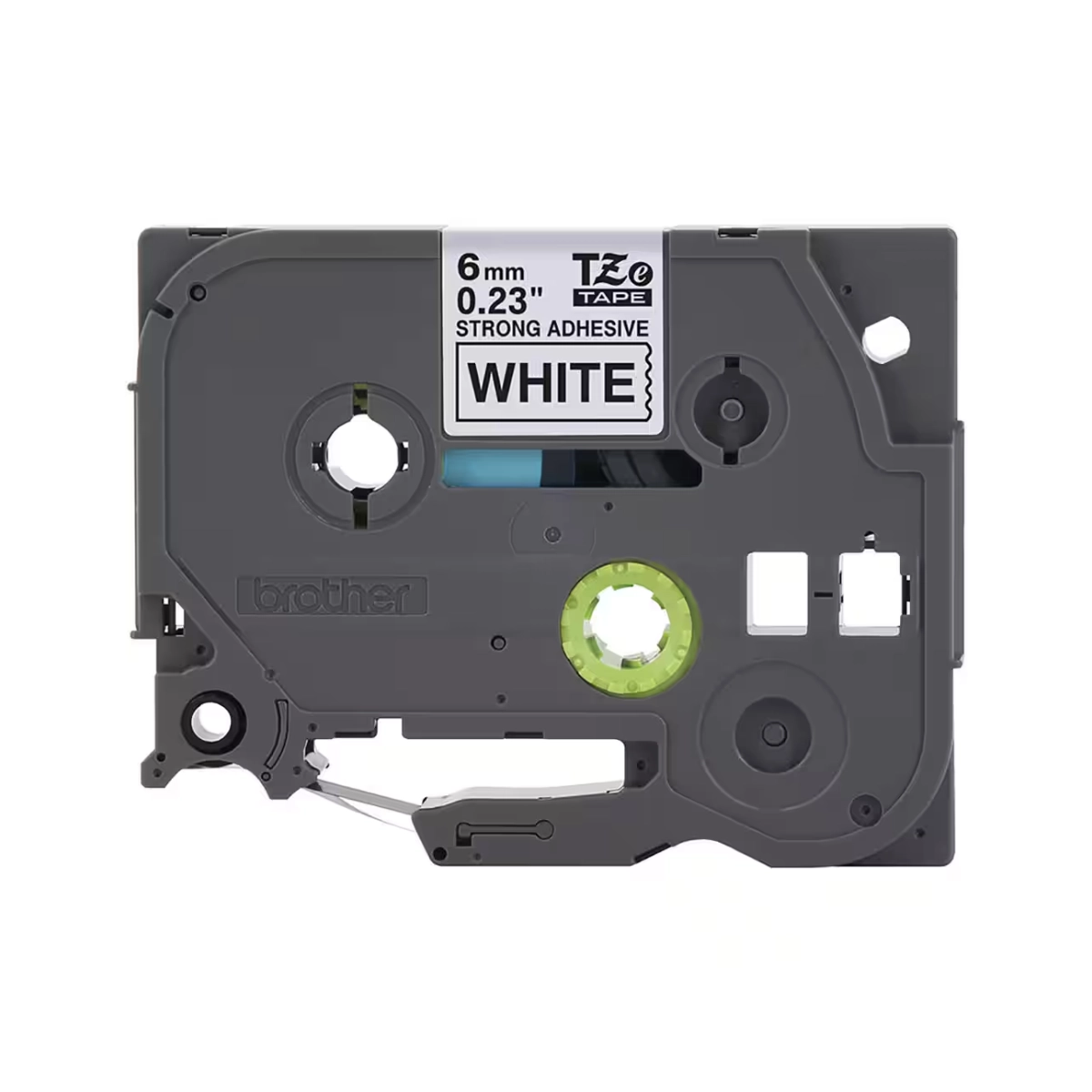 FITA PARA ROTULADOR BROTHER TZE211 6MM PRETO SOBRE BRANCO 1 UNIDADE