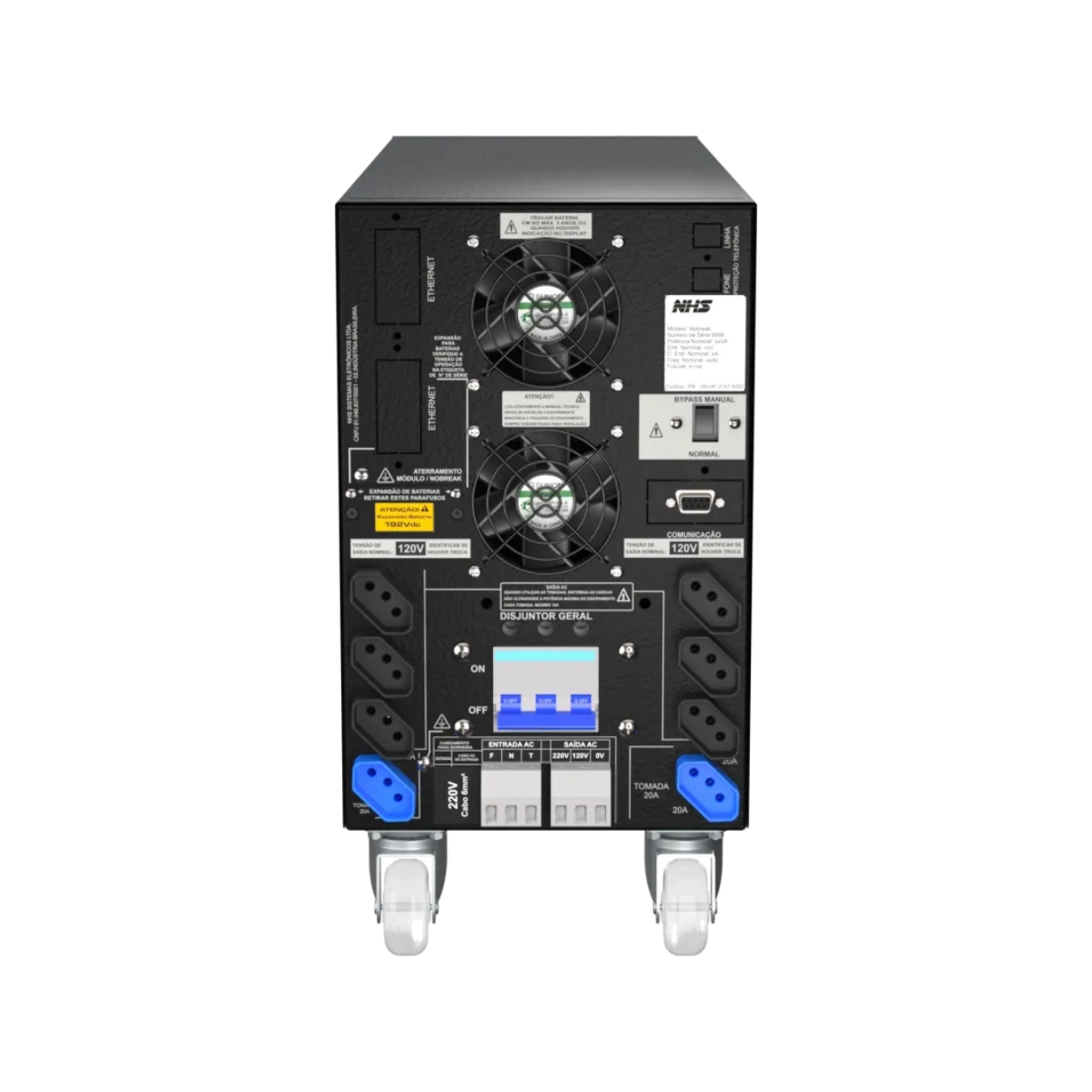 NOBREAK NHS PRIME OL GIII 8000VA 220V SAIDA BIVOLT SIMULTÂNEO (SEM BATERIA)