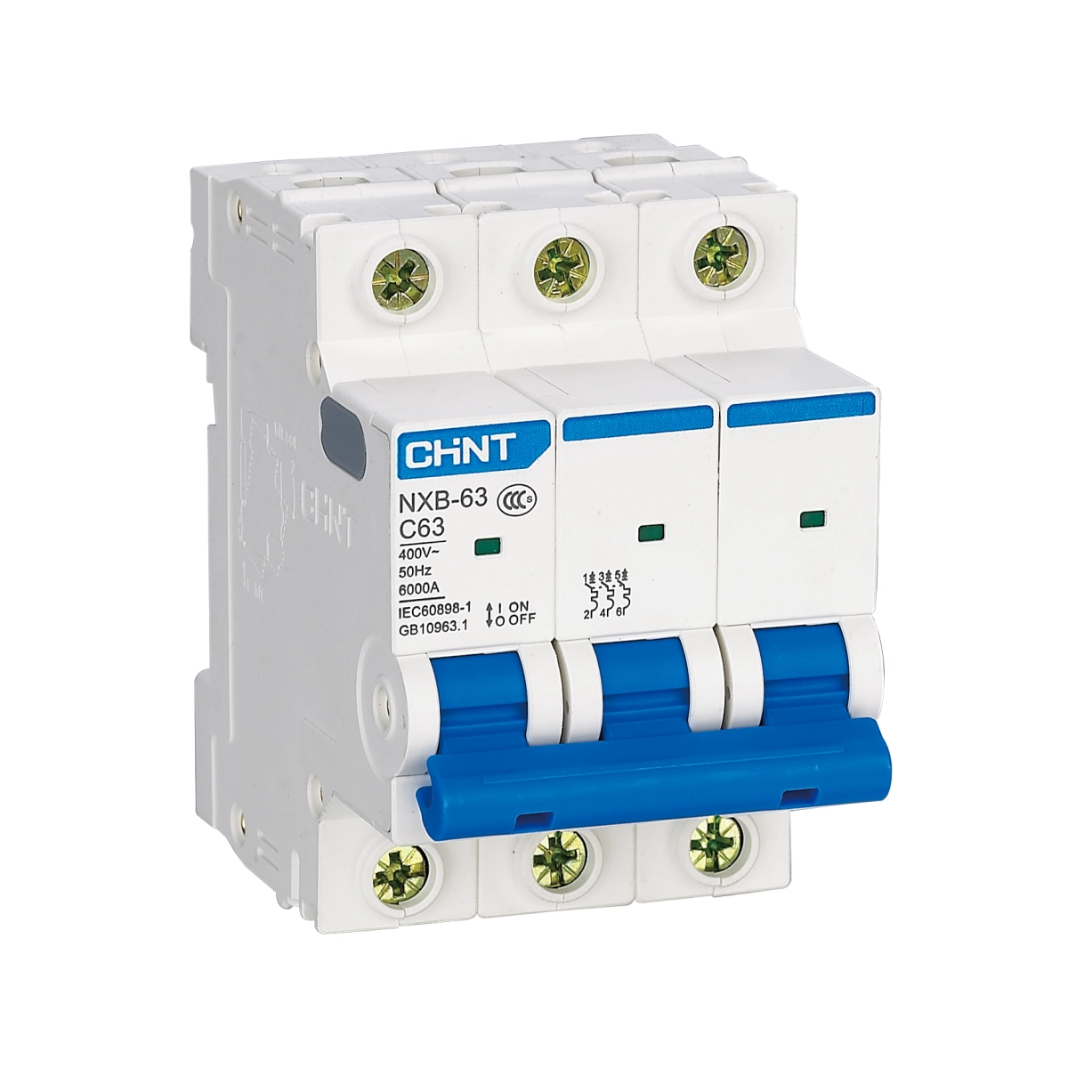 DISJUNTOR 3 POLOS CHINT G NXB-63 3 POLOS C63(R) 63A CURVA C (DJ363)