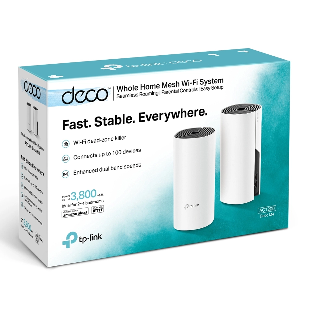 Roteador Mesh TP-Link Deco M4 AC1200 Dual Band 2 Pack para Wi-Fi Residencial