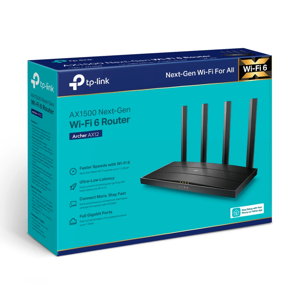 Roteador Wireless TP-Link Archer AX12 Dual Band AX1500 para Rede Wi-Fi 6