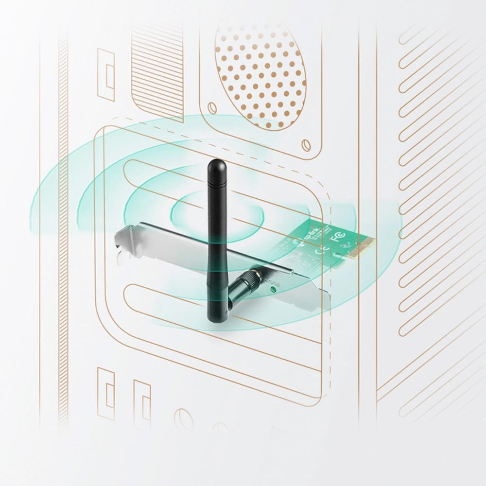 Adaptador PCIe Wireless TP-Link TL-WN781ND 150Mbps para Conexão Wi-Fi