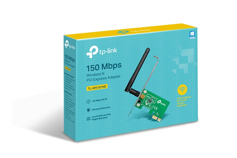 Adaptador PCIe Wireless TP-Link TL-WN781ND 150Mbps para Conexão Wi-Fi