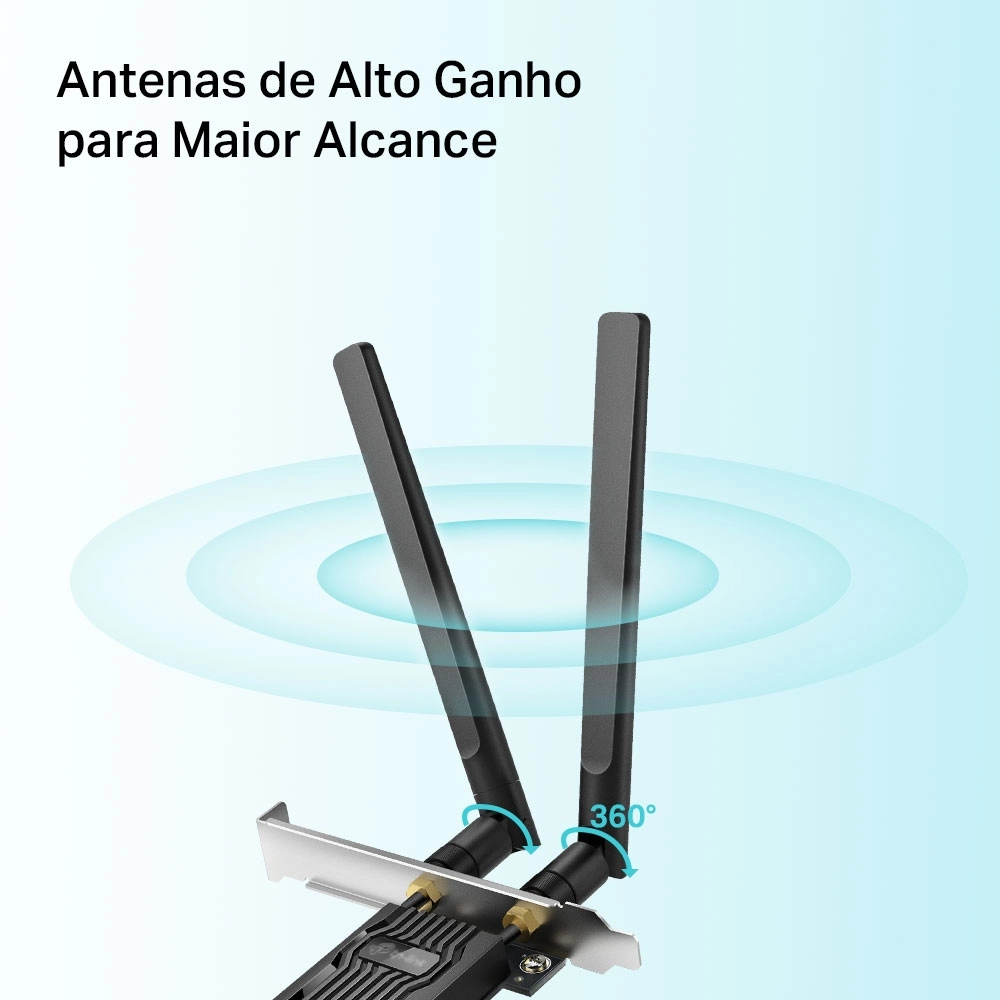 Adaptador Ethernet TP-Link Archer TX20E PCIe Bluetooth 5.2 AX1800 para Wi-Fi 6