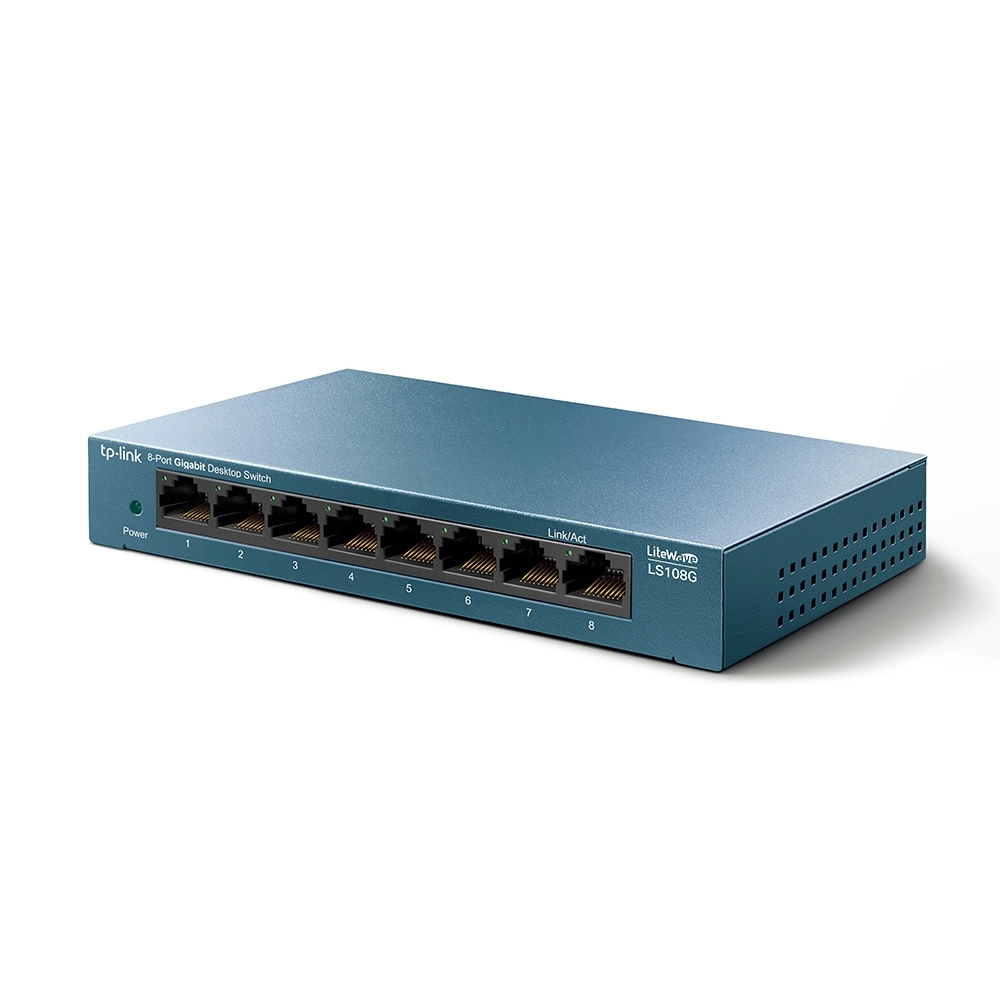 Switch TP-Link LS108G 8 Portas Gigabit 10/100/1000 para Rede Cabeada