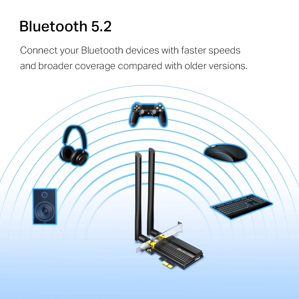 Adaptador Ethernet TP-Link Archer TX50E PCIe Wi-Fi 6 Bluetooth 5.2 AX3000 para Conectividade