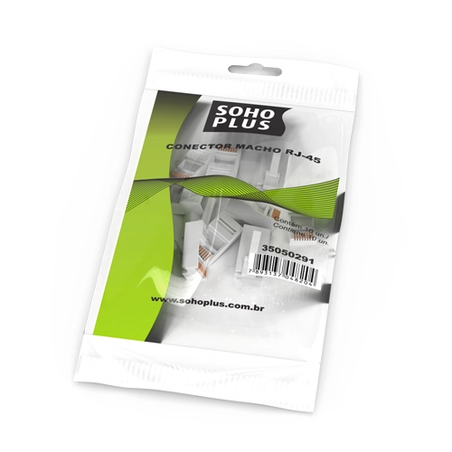 Conector Macho Furukawa Sohoplus CAT5e RJ45 Pacote com 10 para Cabeamento