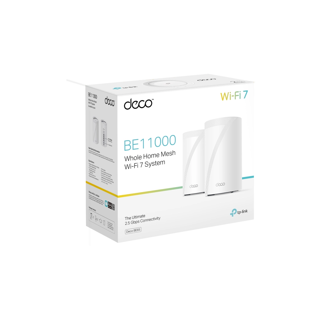 Roteador Mesh TP-Link Deco BE65 Tri-Band Wi-Fi 7 2.5G 2 Pack para Alta Performance
