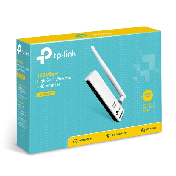 Adaptador USB TP-Link TL-WN722N 150Mbps para Conexão Wi-Fi