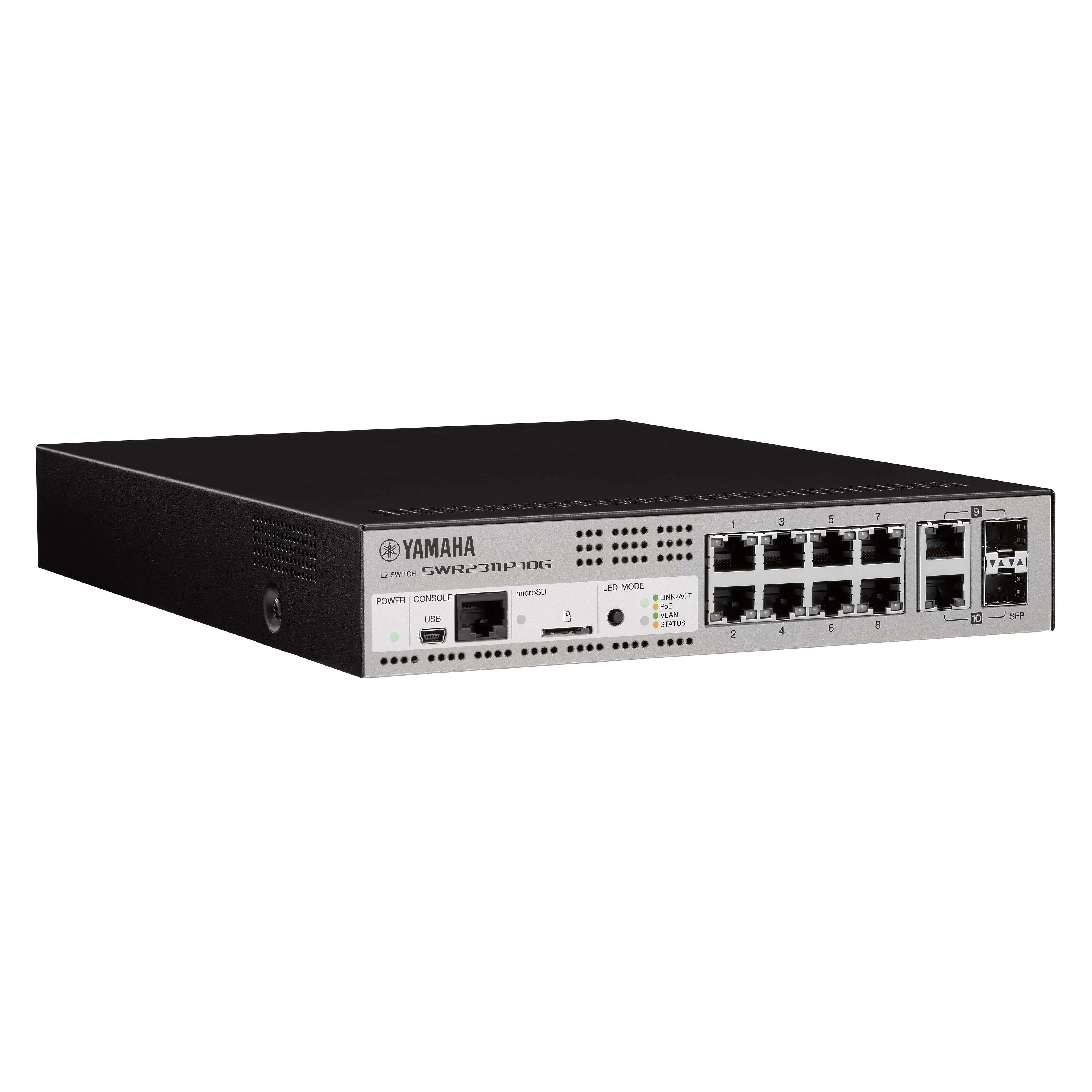 Switch de Rede Yamaha SWR2311P-10G 10 Portas para Áudio em Rede