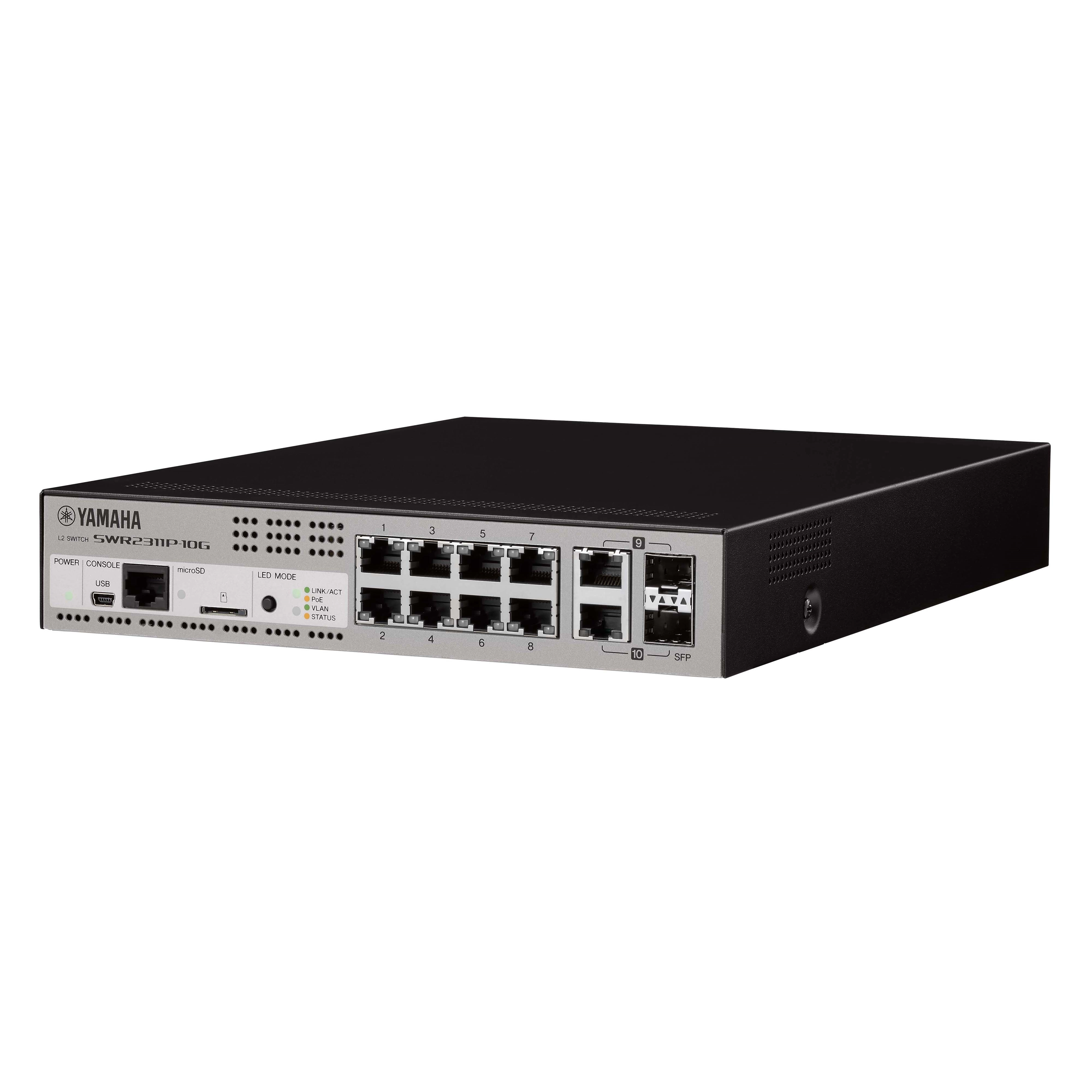Switch de Rede Yamaha SWR2311P-10G 10 Portas para Áudio em Rede