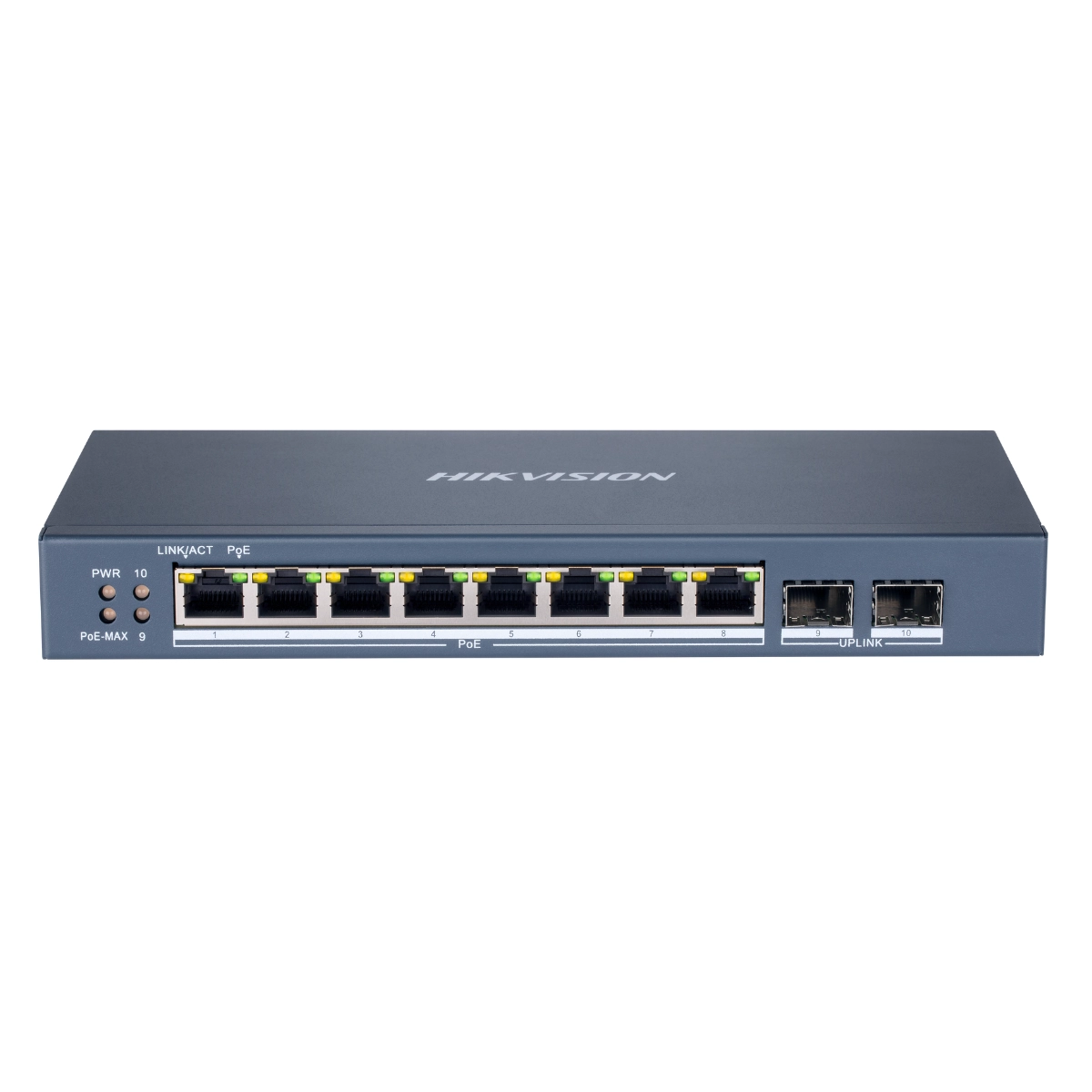 SWITCH GERENCIAVEL 8P GE POE RJ45 + 2P FIBRA OPTICA DS-3E1510P-SI HIKVISION