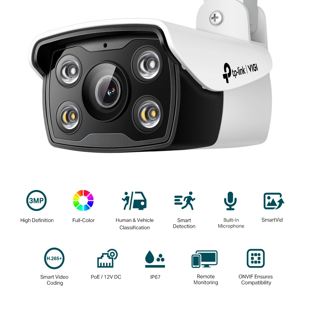 Câmera IP Bullet TP-Link VIGI C330 3MP 2.8mm Full Color