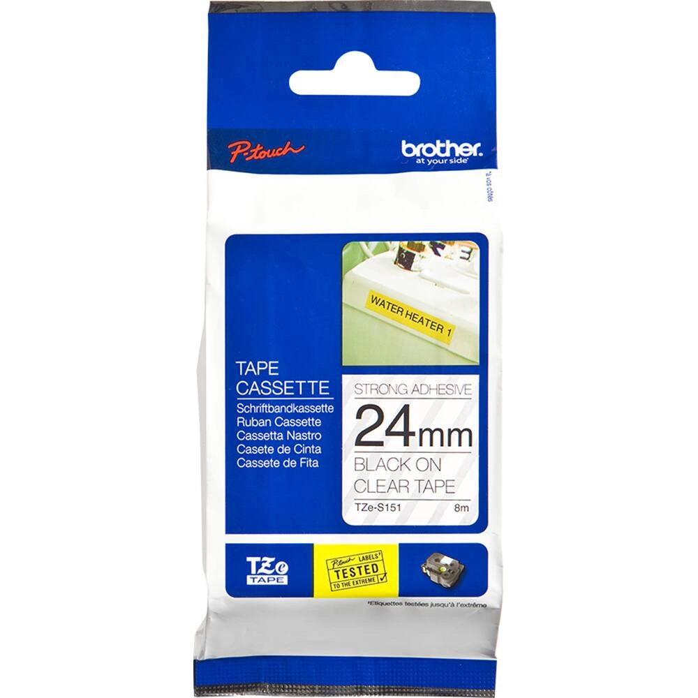 FITA BROTHER TZES151 24MM PRETO/TRANSPARENTE