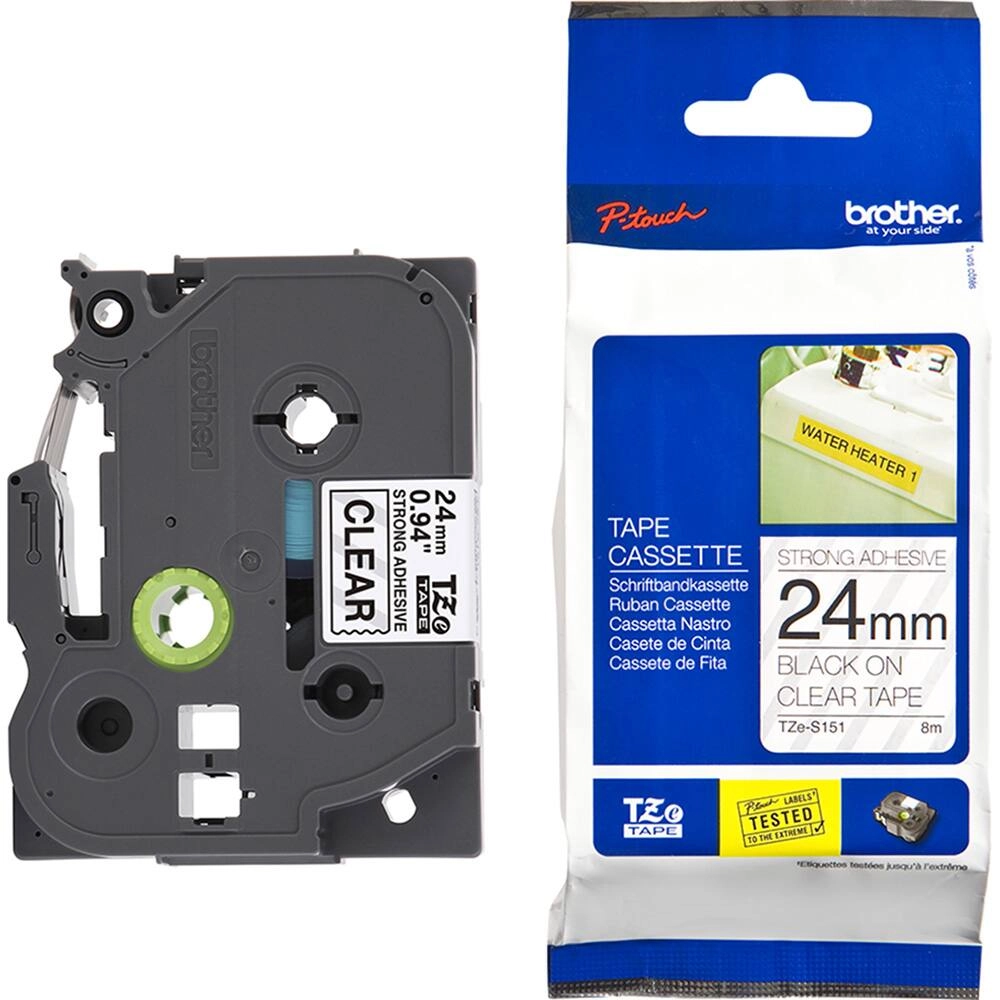 FITA BROTHER TZES151 24MM PRETO/TRANSPARENTE