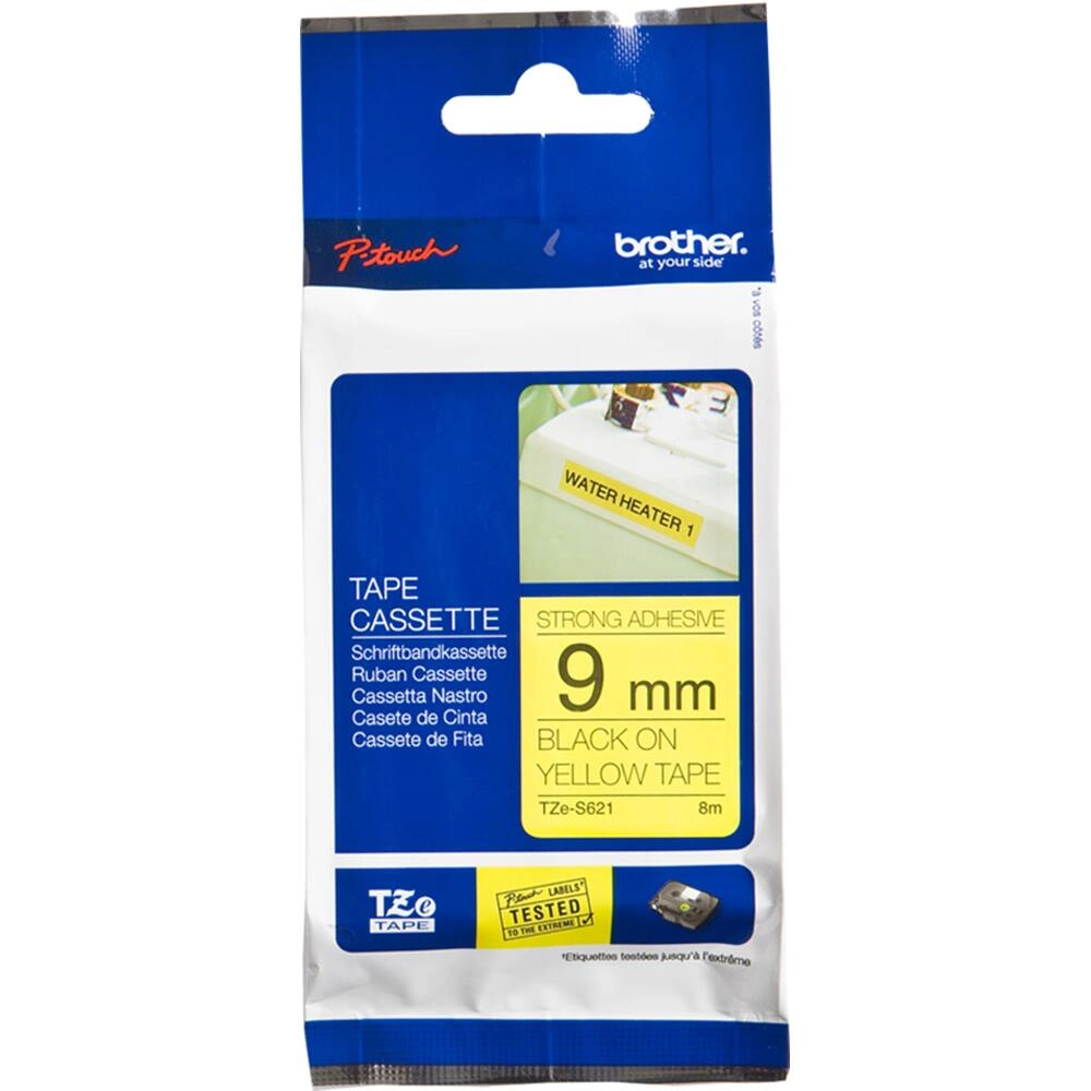 FITA BROTHER TZES621 9MM PRETO/AMARELO