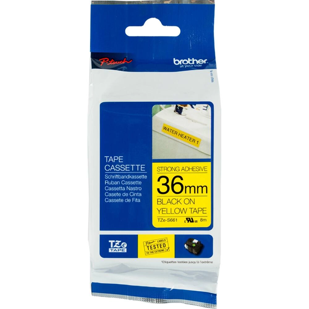 FITA BROTHER TZES661 36MM PRETO/AMARELO