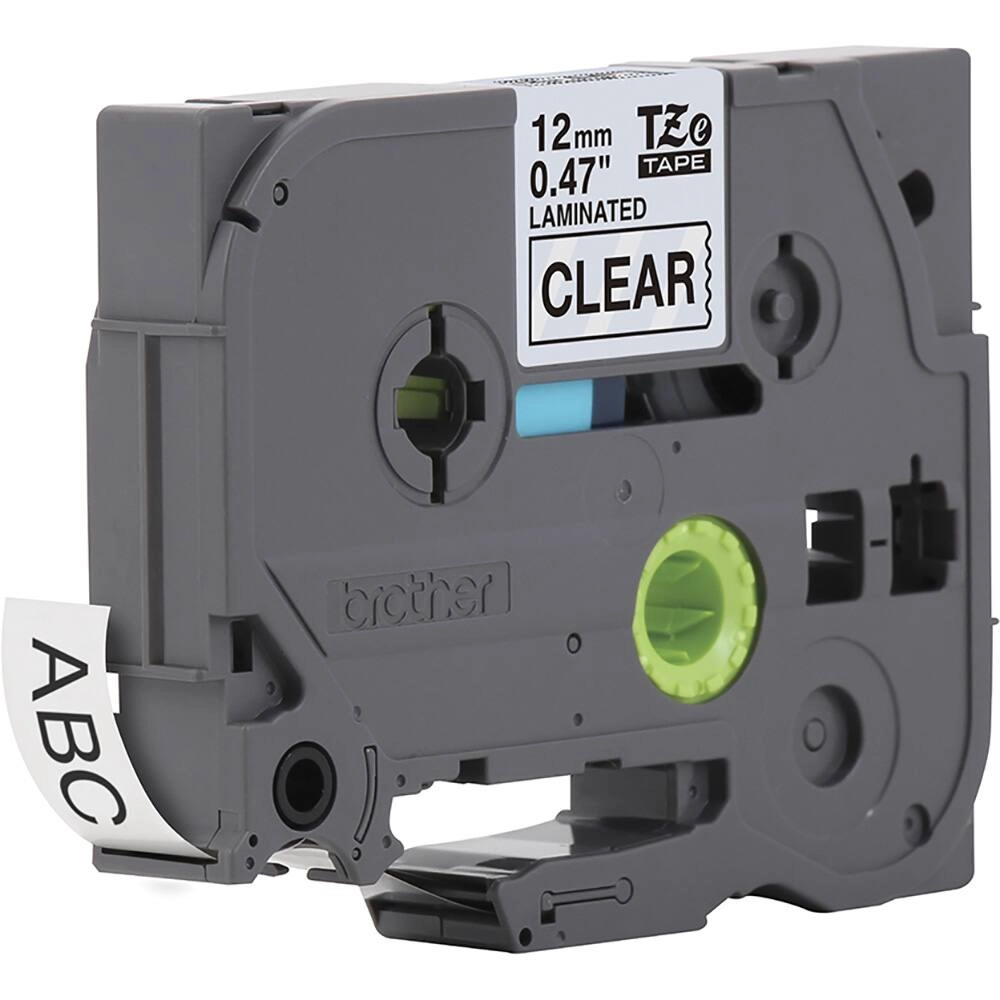 FITA BROTHER TZE131 12MM PRETO/TRANSPARENTE