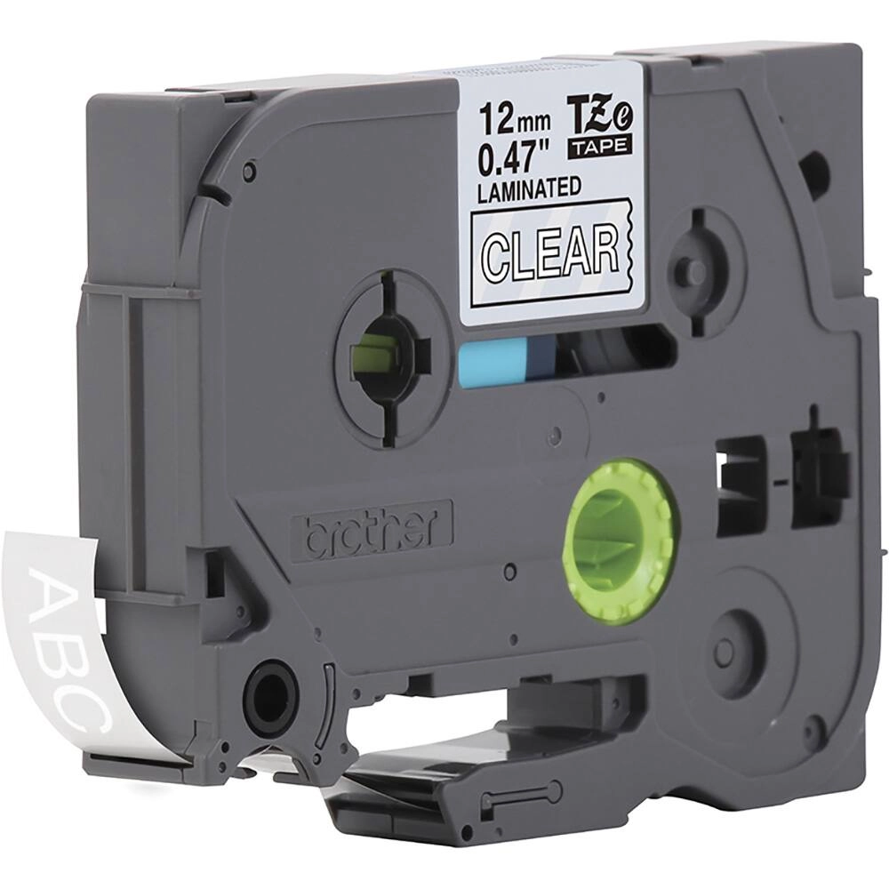 FITA BROTHER TZE135 12MM BRANCO/TRANSPARENTE