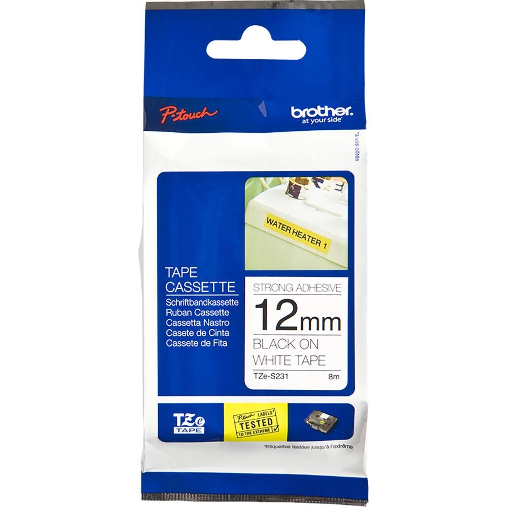 FITA BROTHER TZES631 12MM PRETO/AMARELO
